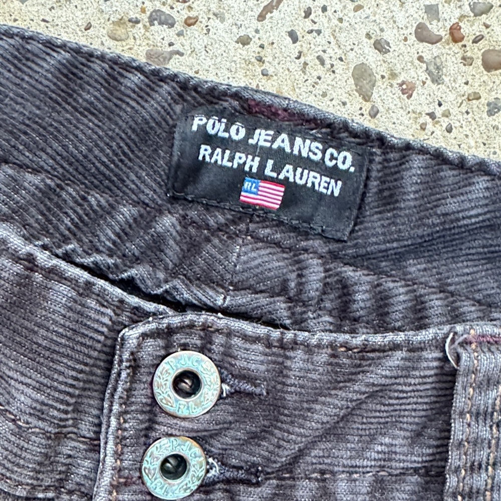 Polo by Ralph Lauren Women’s faded  Black Corduroy Flare Leg Jeans